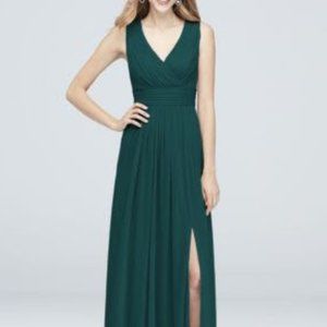 David's Bridal Long Mesh Pleated Tank Bridesmaid